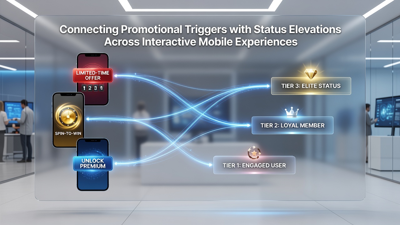 Dashboard view illustrating status tier upgrades linked to promotional activities in mobile applications