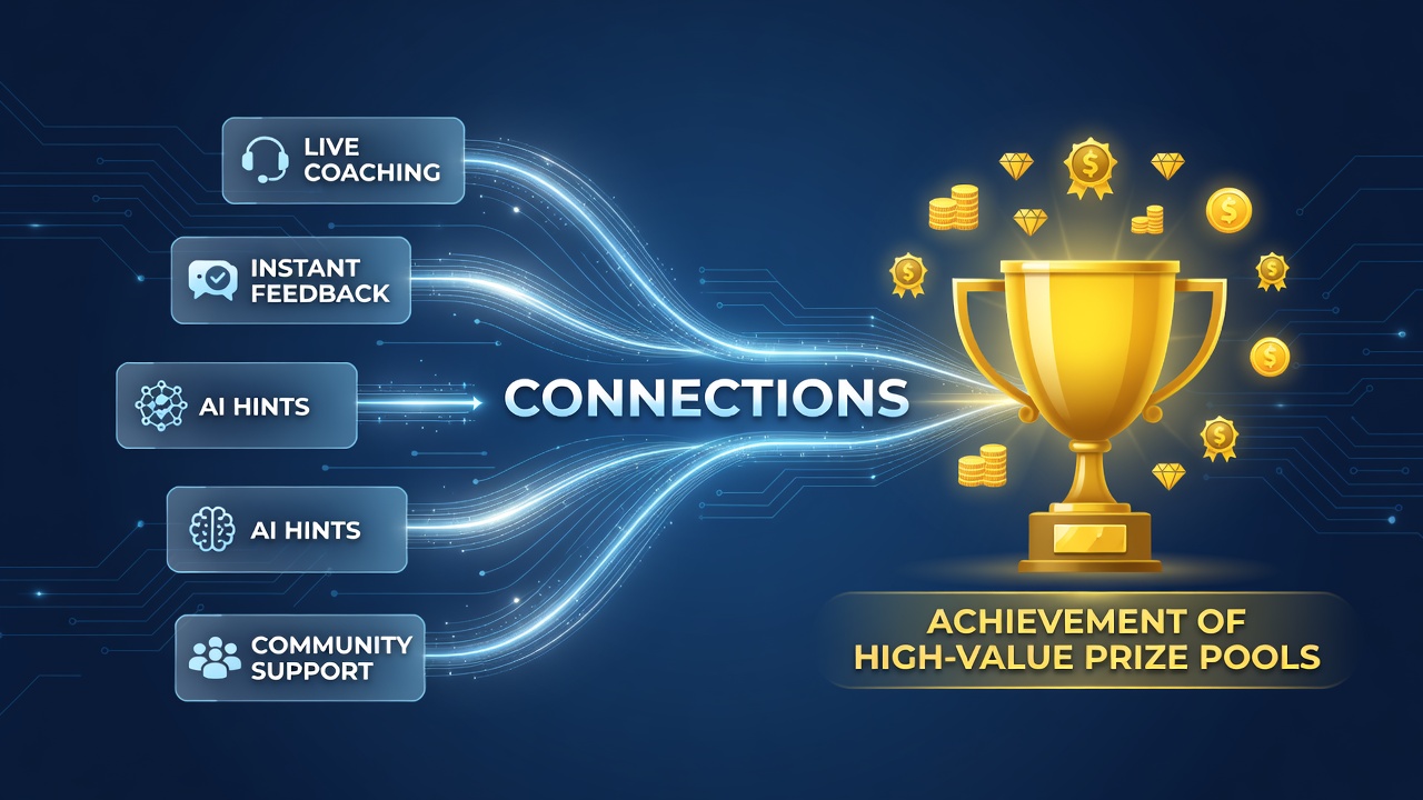Mobile entertainment app interface showing real-time chat support alongside a progressive prize pool display