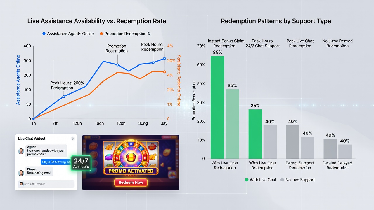 Live table interface with support availability indicators and redemption statistics