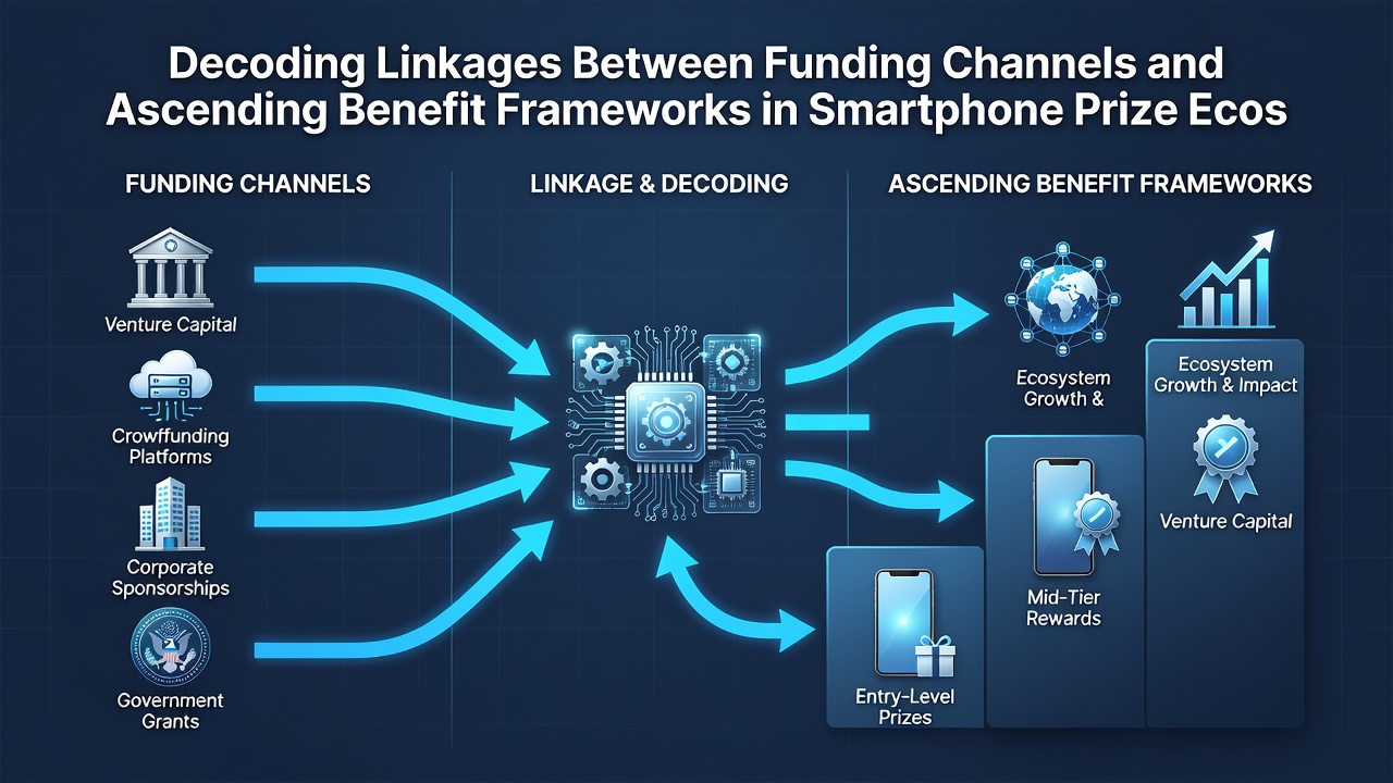 Mobile interface showing ascending benefit tiers connected to funding activity and jackpot eligibility indicators