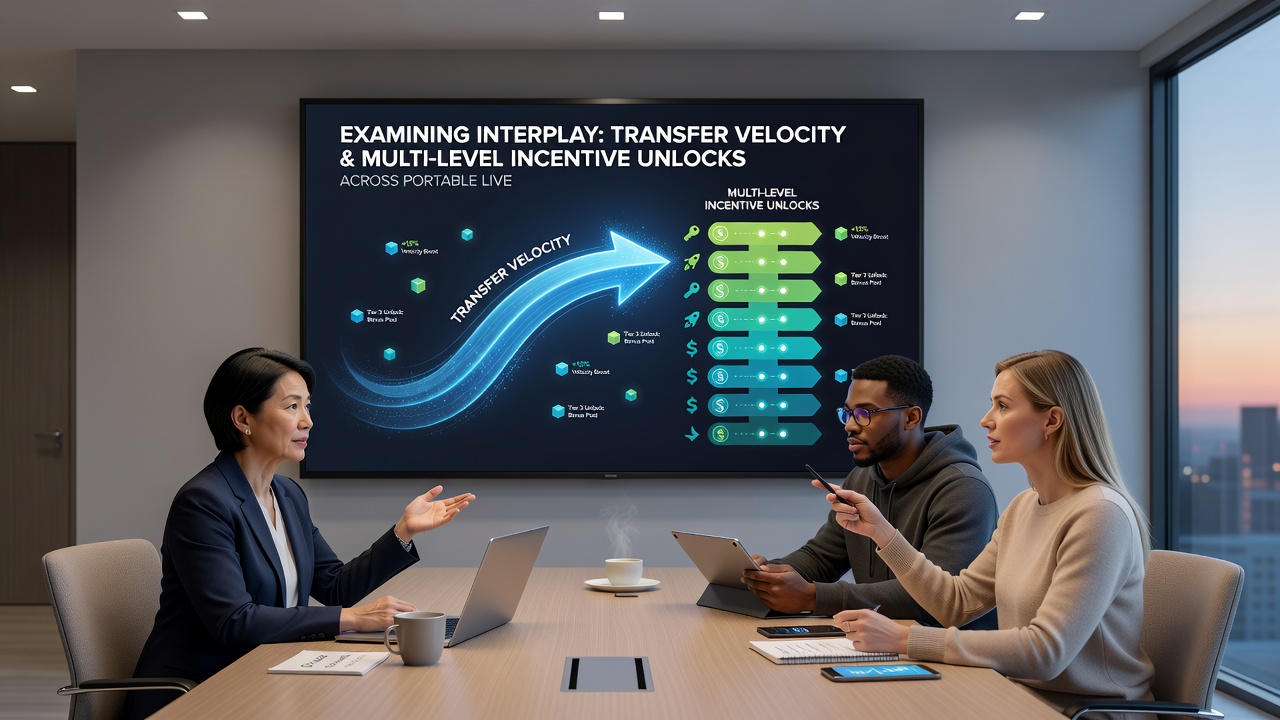 Diagram illustrating connections between transaction velocity metrics and progressive incentive unlock sequences on mobile devices