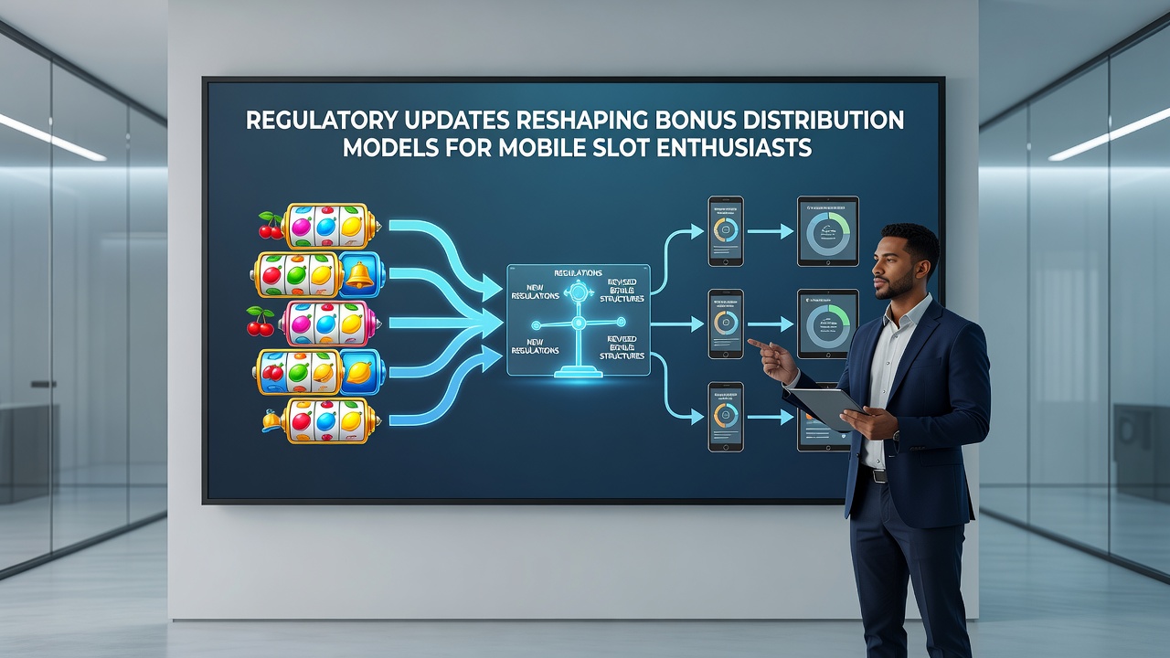 Illustration of regulatory updates affecting mobile slot bonus models and player rewards